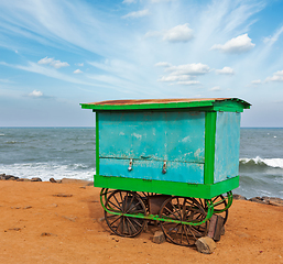 Image showing Cart on beach, Tamil Nadu, India