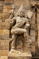 Image showing Stone statue of guardian Hindu deity