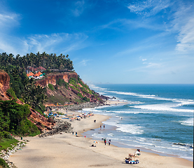 Image showing Varkala beach, Kerala, India