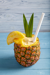 Image showing Tropical pineapple cocktail Pina colada