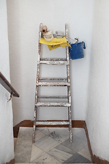 Image showing Set of tools and paints for making repair