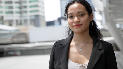 Image showing Young Businesswoman in the City