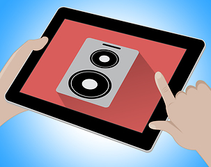 Image showing Music On Tablet Indicates Songs 3d Illustration