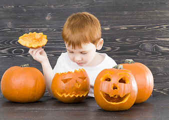 Image showing scary pumpkins