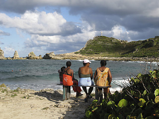 Image showing The Pointe des Chateaux near Saint-Francois, Guadeloupe, French 