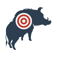 Image showing Icon Of Boar Silhouette With Target