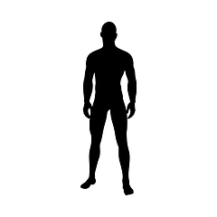 Image showing Sitting Pose Man Silhouette