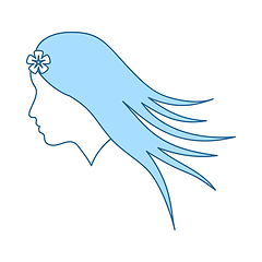 Image showing Woman Head With Flower In Hair Icon