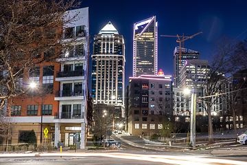 Image showing charlotte north carolina city skyline after winted storm