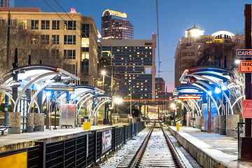 Image showing charlotte north carolina city skyline after winted storm