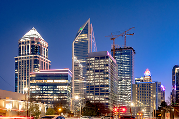 Image showing charlotte north carolina city skyline after winted storm