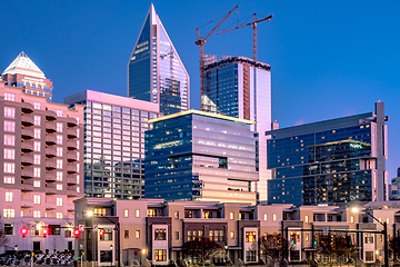 Image showing charlotte north carolina city skyline after winted storm