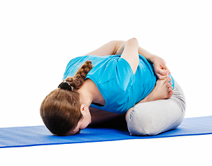 Image showing Yoga - young beautiful woman doing yoga asana excerise isolated