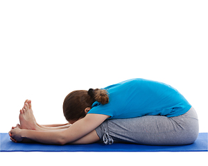 Image showing Yoga - young beautiful woman doing yoga asana excerise isolated