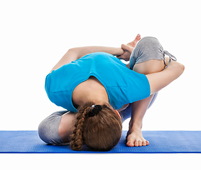 Image showing Yoga - young beautiful woman doing yoga asana excerise isolated