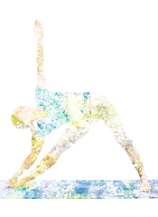 Image showing Double exposure image of woman doing yoga asana