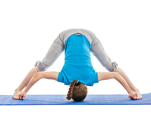 Image showing Yoga - young beautiful woman doing yoga asana excerise isolated