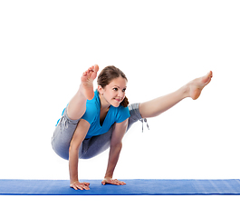 Image showing Yoga - young beautiful woman doing yoga asana excerise isolated