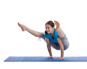 Image showing Yoga - young beautiful woman doing yoga asana excerise isolated