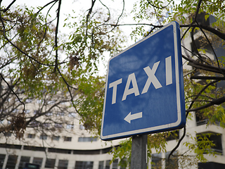 Image showing Taxi sign on street