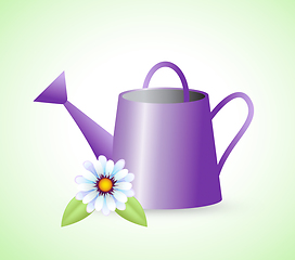 Image showing Watering Can Represents Plant Outdoors 3d Illustration