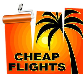 Image showing Cheap Flights Represents Low Cost Promo Airfares