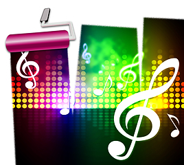 Image showing Music Symbols Represents Singing Soundtracks And Audio