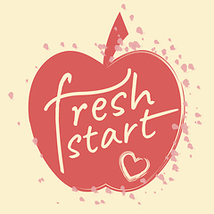Image showing Fresh Start Apple Means Beginnings Future And Rejuvenating