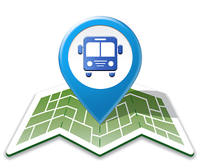 Image showing Bus Map Shows Public Transport 3d Illustration