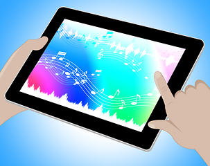 Image showing Music Indicates Online Soundtracks Tablet 3d Illustration