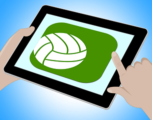 Image showing Soccer Online Indicates Tablet Footbal 3d Illustration