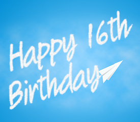 Image showing Happy Sixteenth Birthday Means 16th Greeting Celebration