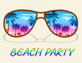 Image showing Beach Party Indicates Ocean Parties And Fun