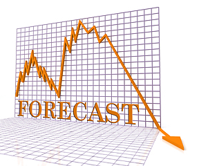 Image showing Forecast Graph Negative Represents Economic Downturn 3d Renderin