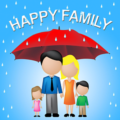 Image showing Happy Family Indicates Parenting Joy And Fun