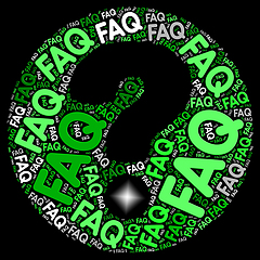Image showing Faq Question Mark Shows Frequently Asked Questions