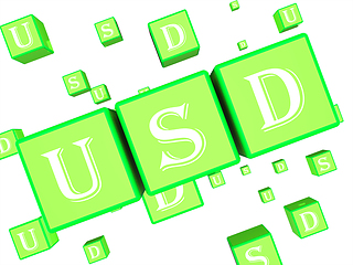 Image showing Usd Dice Represents United States Dollar 3d Rendering