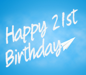 Image showing Twenty First Birthday Indicates 21st Celebration Greetings