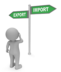 Image showing Export Import Sign Shows Trading Abroad 3d Rendering