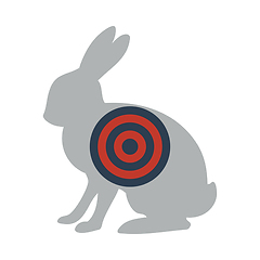 Image showing Icon Of Hare Silhouette With Target