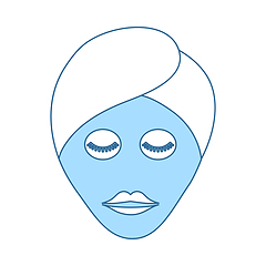Image showing Woman Head With Moisturizing Mask Icon