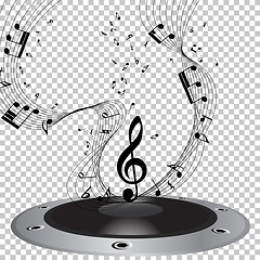 Image showing Musical note staff