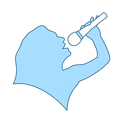 Image showing Karaoke Womans Silhouette Icon