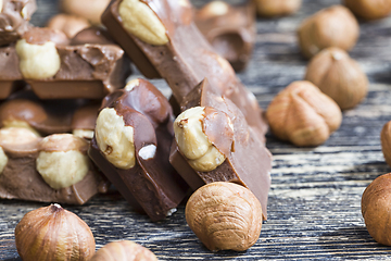 Image showing hazelnuts with chocolate