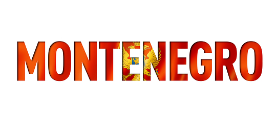 Image showing Montenegro flag text font