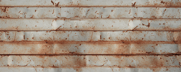 Image showing old rusty sheet metal wall banner