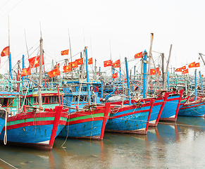 Image showing Fishing boats in Quong Nham, Vietnam
