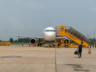 Image showing VietJet Airbus A320 NEO at Tho Xuan Airport at Thanh Hoa, Vietna