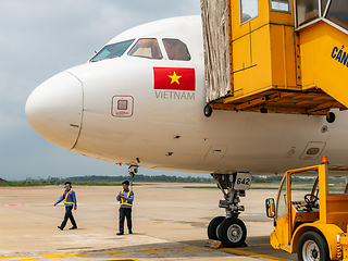 Image showing VietJet Airbus A320 NEO at Tho Xuan Airport at Thanh Hoa, Vietna