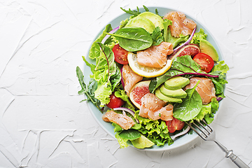 Image showing Smoked salmon salad